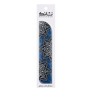 بوک مارک ژله ای دو رو طرح کاشی فیروزه ای برند نشانک