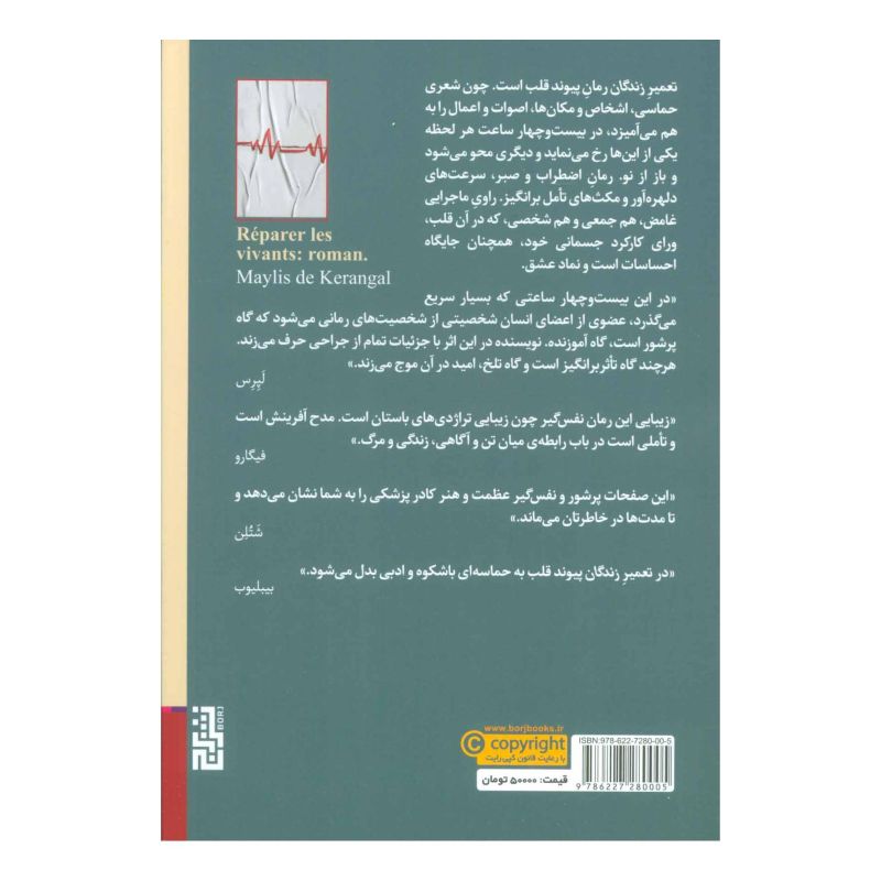 کتاب تعمیر زندگان اثر میلیس دوکرانگل انتشارات برج