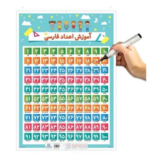 پوستر وایت بردی آموزش اعداد فارسی (50*70) انتشارات اندیشه کهن