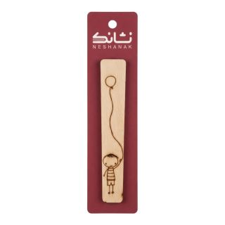 بوک مارک چوبی طرح پسر بادکنکی برند نشانک